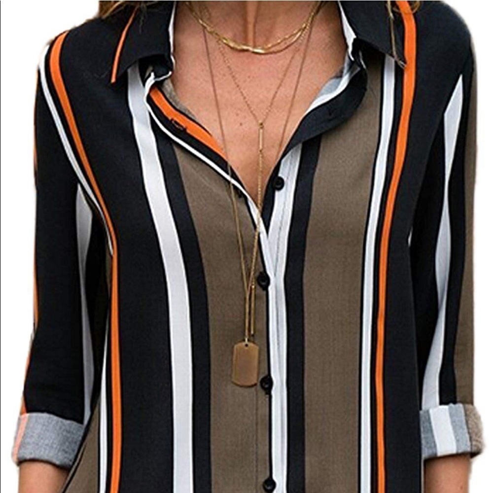Amazon Striped Casual Blouse